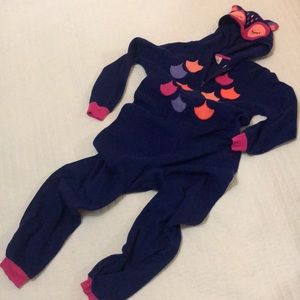 Hooded One piece owl pajamas